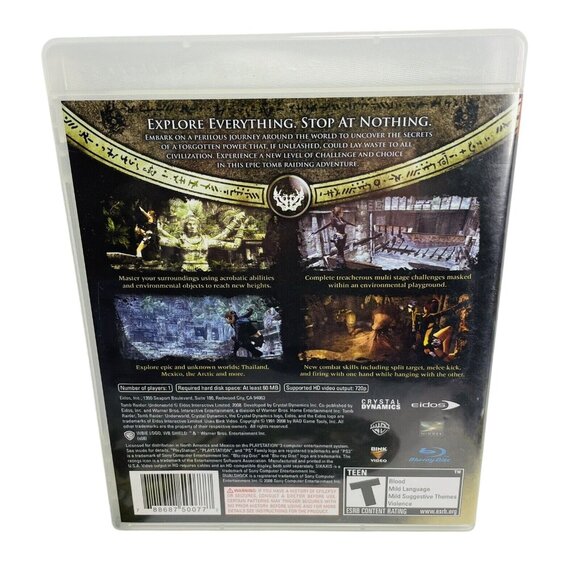 Tomb Raider: Underworld Game Sony PlayStation 3 PS3 TESTED Rated Teen - Picture 3 of 7